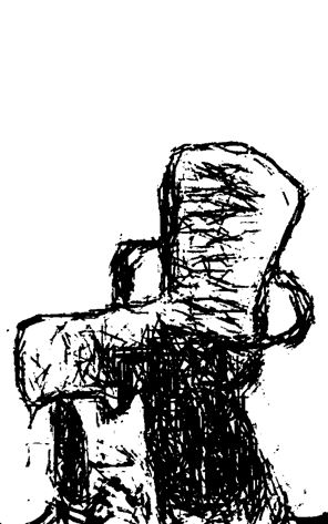 Chair with scarf, Morgan Library, New York, from drawing by William Eaton, 2017