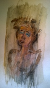 After Toulouse-Lautrec (Marcelle Lender), watercolor drawing by William Eaton, 20 Oct 2017